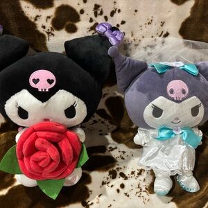 Kuromi Holding rose and Kuromi in wedding dress